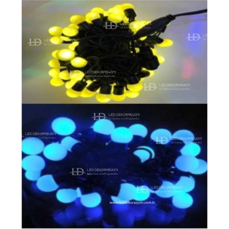 10 MT TOP SÜS EKLEMELİ SİYAH KABLO 100 LED
